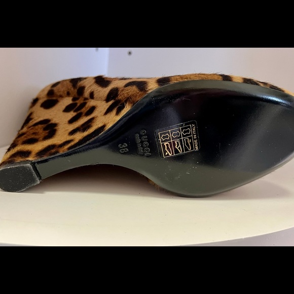 Gucci Leopard Print Wedge Pumps - Picture 4 of 6